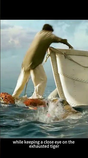 Pi Finally Took Back the Lifeboat 🐅🌊 #LifeOfPi #SurvivalMovie
