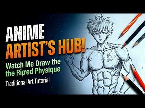 How to draw || Realistic Muscular Anime Art Technique (Pencil Sketch) ✏️💪