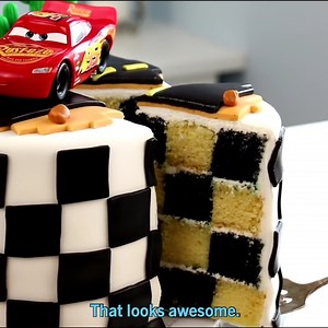 CARS 3 CAKE with CHECKERED Flag INSIDE! 🏁 | The Icing Artist