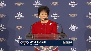 Gayle Benson speaks on adding Joe Dumars as Executive Vice President of Basketball Operations