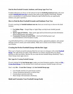 Find the Best Football Grounds, Stadiums, and Lineup Apps Near You - SlideServe