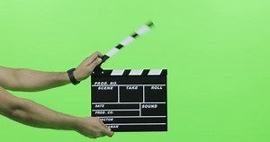 Clapper board used on green screen