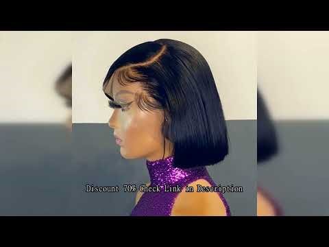 No Glue Brazilian HD Transparent 13x4 Bone Straight Short Bob Glueless Human Hair Wigs 13x6 Straight