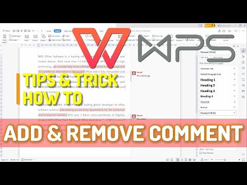 WPS Office Word How To Add And Remove Comment