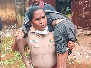 Woman Cop Carries Unconscious Man On Shoulders, Rushes Him To Hospital | Watch Video