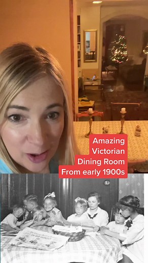 this dining room is actually about 160 years old. We will be renovating it #victorianhouse #antiquelighting #vintagephotos #diningroom #mystory