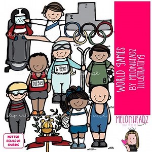 World Games clip art, Sports clip art COLORED Version