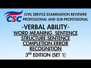 CSE Reviewer(Verbal Ability)Word Meaning,Sentence Structure & Completion,IdentifyingError|3rd Set 1