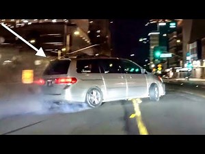 SOCCER MOM DRIFTS VAN DOWN ENTIRE STREET *M4 CRASHES*