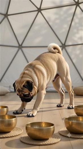 Pug Does Downward Dog Yoga Better Than Humans! 🐶🧘‍♂️#Pug #DogYoga #DownwardDog