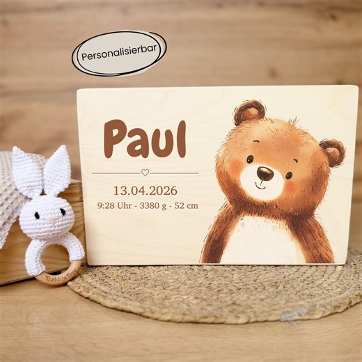 Baby Keepsake Box, Personalized Birth Box, Wooden Birth Box, Christening Gift Idea, Baby Gift, Christening Gift - Etsy