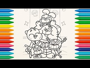 The Wonderfully Weird World of Gumball COLORING PAGES | HOW TO COLORING GUMBALL| SPEED COLORING
