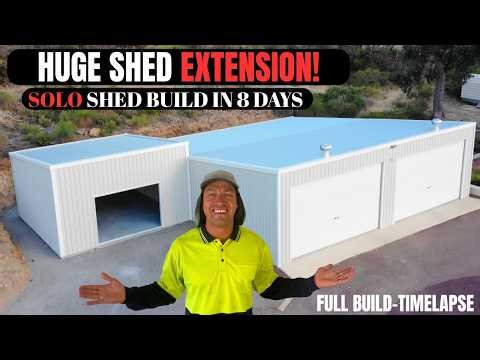TRANSFORMING A 12x6 INTO A HUGE 18x12 SKILLION SHED! FULL BUILD - TIMELAPSE