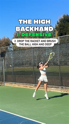 Eli Pironkova Tennis on Instagram: "2 ways to hit the most difficult shot in tennis: the high backhand 🎾 #tennis #backhand #high #tip #tutorial #lesson #tennislife #tennispro"