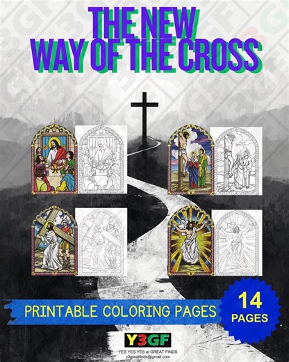 The New Way of the Cross Coloring Pages Learning Activity (PDF/PNG Downloadable Set, 14 Pages) - Etsy