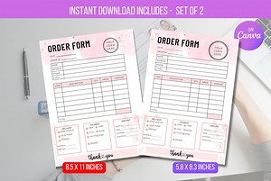 EDITABLE Simple Order Form Template, Small Business Order Form Template, Modern Printable Digital Order Form Instant Download - Etsy Canada