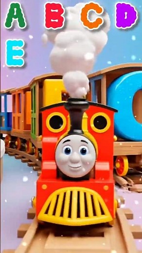 ABC Song with Colourful Train 🚂🌈 | A for Apple 🍎 B for Ball ⚽ | Toddlers ABC Fun #Shorts