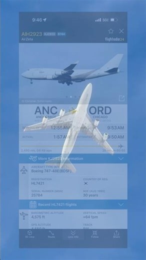 Another cargo queen. This one flew in from Anchorage and is on approach to Chicago’s O’hare Airport