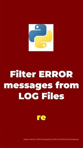 RegEx | Filter Error Messages from Log Files #python #pythonprogramming #shorts