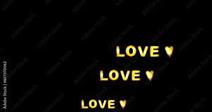 Love text. Glowing and animated text. Declaration of love. Animated text for your loved ones. Lovely text animation for holidays.