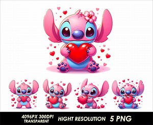 5 PNG Girl Stitch Design Angel Watercolor Pink Stitch Png High Quality Sublimation Digital Download Stitch Angel Png Pink Stitch Clipart - Etsy