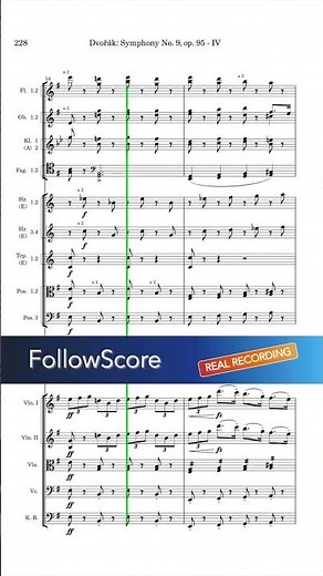 Dvořák – Symphony No. 9 (Full Score), “New World” Op. 95 | Sheet Music & Real Recording