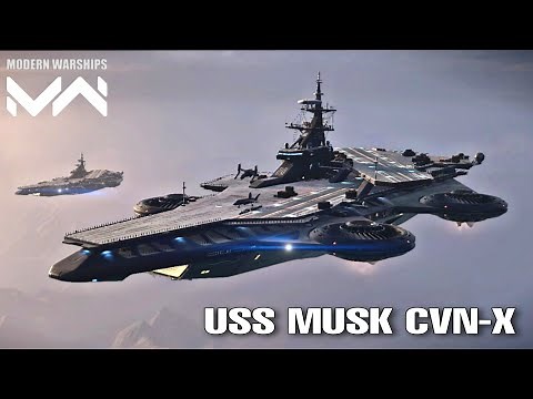 Modern Warships: USS MUSK CVN(X) in action. Helicarrier Mode.