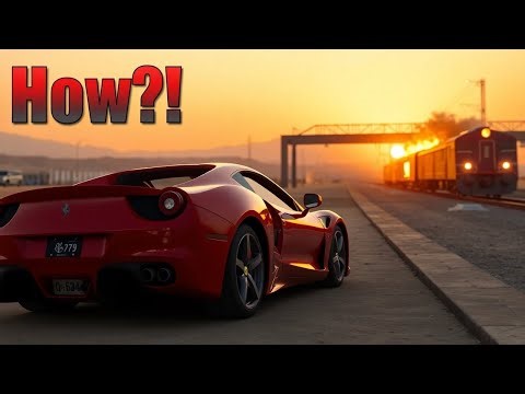 Ferrari CRASHES into High Speed Train and Catches Fire