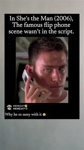 In She's the Man (2006), The famous flip phone scene wasn't in the script.