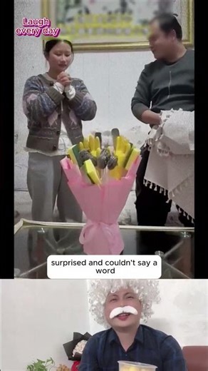 Giving a birthday gift to my wife #humor #laugh