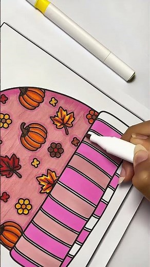 Fall Coloring Page | Relaxing Adult Coloring Book Autumn Joy