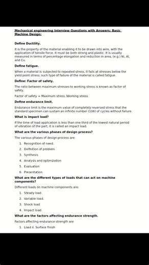mechanical design engineer interview questions #mechanicalengineering #mechanical #designengineer