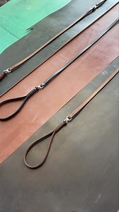 English bridle leather show leads. There are a thousand ways to configure these but I think we’ve settled on something that’s not only relatively straightforward enough for us, but more importantly it’s fit fit purpose. Nickel plated findings, both chain and swivels, hand stitched, edge coated and ready to roll. | Paul Sullivan Leather