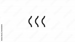 Vidéo Stock Animated waves linear icon. Heat and warmth. Hot steam. Climate change. Hot steam. Seamless loop HD video with alpha channel on transparent background. Outline motion graphic animation