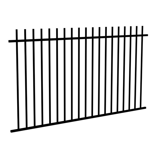 RapidFence 2200 x 1200mm Black Steel Pool Picket Fence Panel