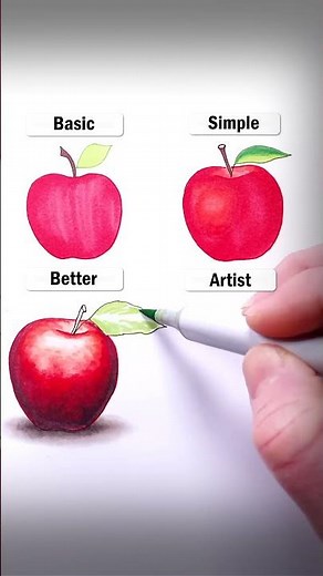Draw Apples! #art #drawing #shorts #apples #howtodraw #easydraw