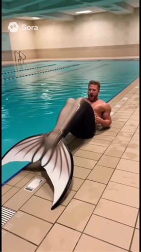 Anded Pretender on Instagram: "#merman #merman_tf #ai #sora2 Oh no, the merman tail costume has turned into the real thing."