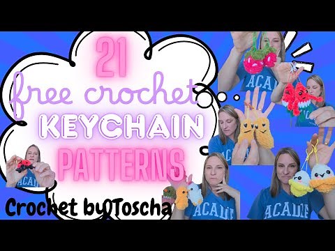 21 FREE Crochet Keychain Patterns PLUS display ideas!!