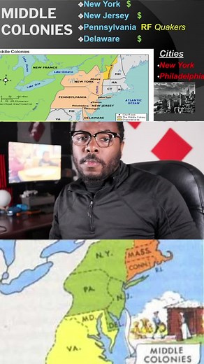 The Middle Colonies #NewYork #NewJersey #pennsylvania #deleware #WilliamPenn #Quakers