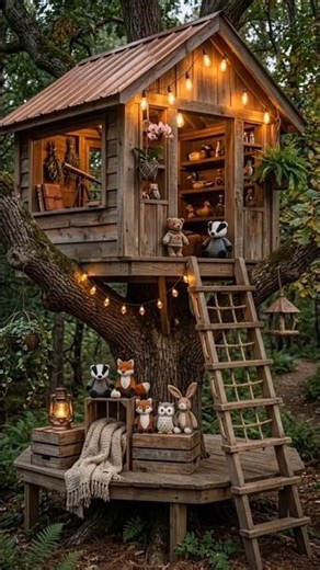 Magical Treehouse Kids Dream 🌿✨ | Cozy Garden Play Space Idea