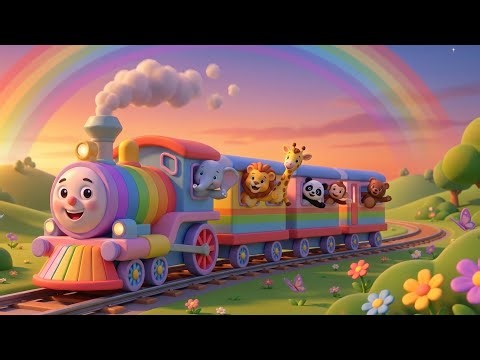🚂 All Aboard the Animal Train! | Fun Nursery Rhyme for Kids 🌈🐘