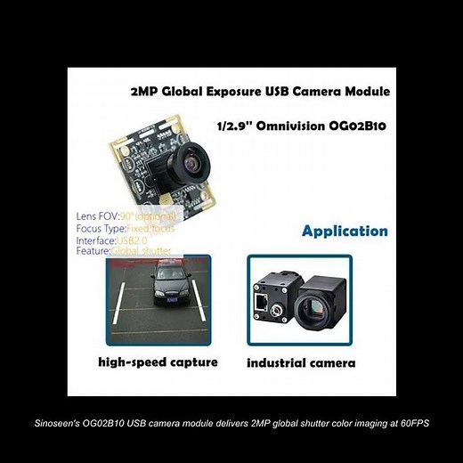 OG02B10 60FPS USB Camera Module Global Shutter For Industrial Machine Vision Applications