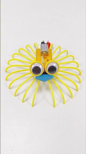 Spider Powered by DC Motor / How To Make a spider with DC motor / Making Mini spider with DC motor.