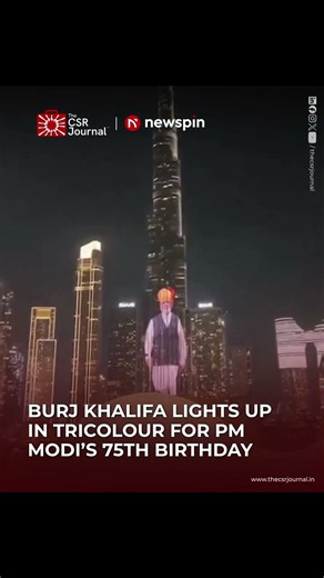 Burj Khalifa Lights Up in Tricolour for PM Modi’s 76th Birthday