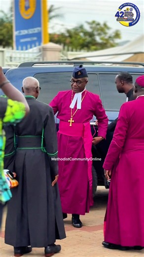 The Presiding Bishop arrives for the Thanksgiving and Induction Service of the Men’s Fellowship, held as part of the 14th Biennial Delegates’ Conference and the 42nd Annual General Meeting. A moment of thanksgiving, fellowship, and renewed commitment to service. #MethodistCommunityOnline #MethodistChurchGhana #14thBiennialDelegatesConference #AMMF #AMMFtema