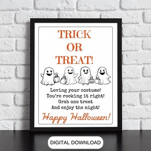 Printable Halloween Candy Sign for Trick or Treaters, Sign to Set by the Candy Bowl, Please Take One - Etsy