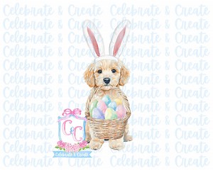 Maltipoo Cockapoo Cavapoo Goldendoodle Labradoodle Watercolor Dog Puppy PNG Clip Art Clipart Preppy Easter Bunny Basket Spring - Etsy UK