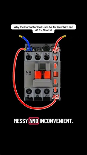 88K views · 1.5K reactions | Why the Contactor Coil Uses A2 for Live Wire and A1 for Neutral #electricalwork #foryoupageシ #contractor | Electrical Mind | Facebook