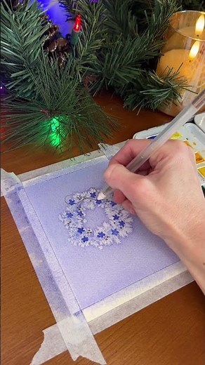 Easy Salt Watercolor Wreath #art #painting #drawing