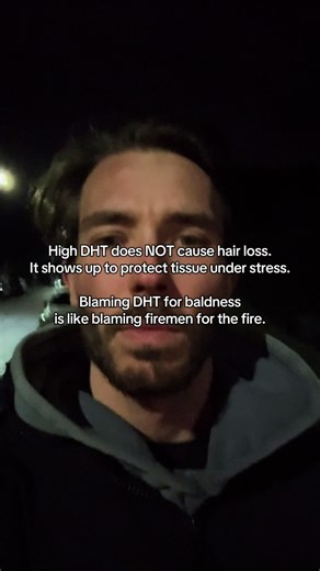 Hair loss is usually blamed on DHT, but this is a classic case of confusing a response with a cause. DHT (dihydrotestosterone) is a protective androgen. It increases in tissues under stress, inflammation, hypoxia (low oxygen), fibrosis, and metabolic dysfunction. In the scalp, rising DHT is best understood as the body attempting to reinforce weakened tissue, improve signaling, and counter local stress; not as the original trigger of hair loss. Blaming DHT for baldness is like blaming firemen for